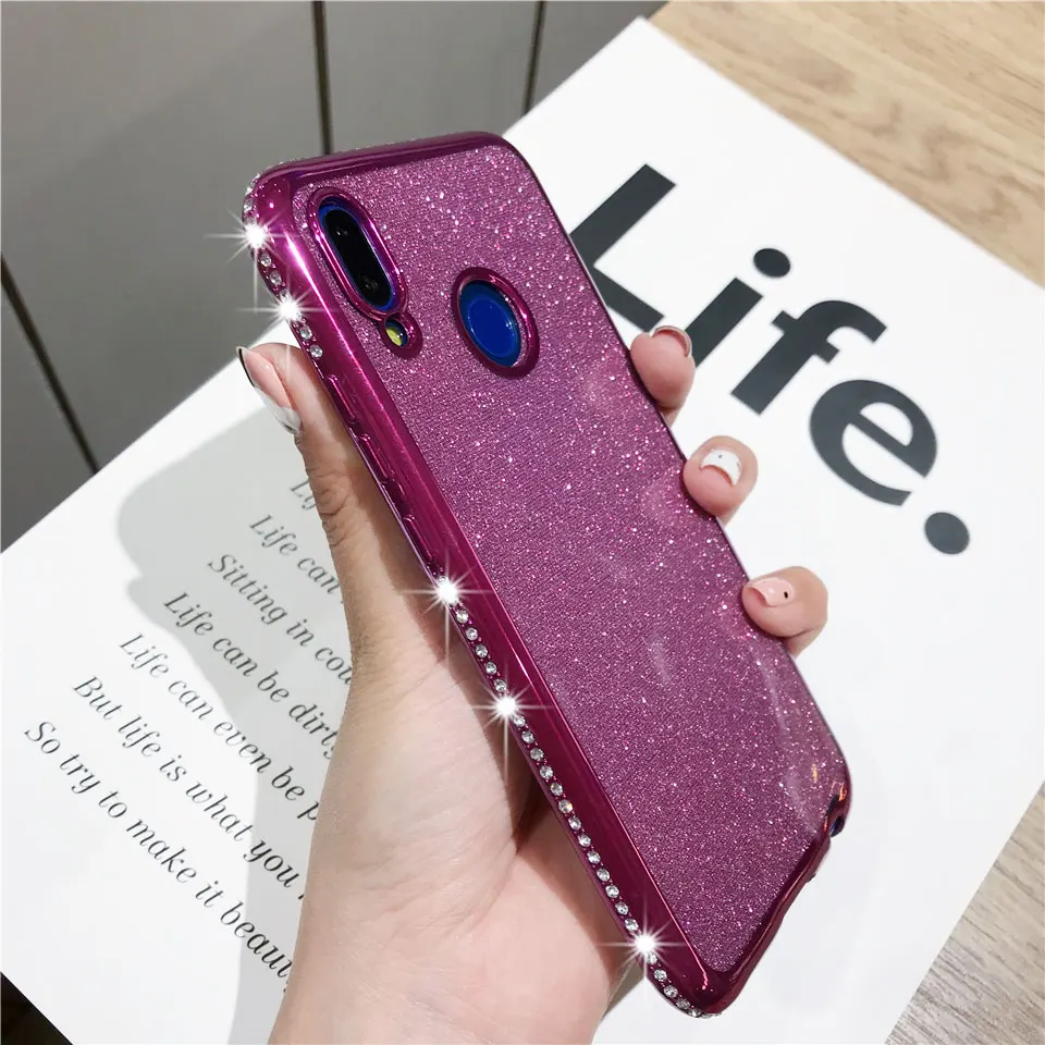 Роскошный силиконовый чехол с бриллиантами для Huawei P20 Lite P30 Pro Mate 20 10 Honor 8X 7X 9 Note 8C 7C