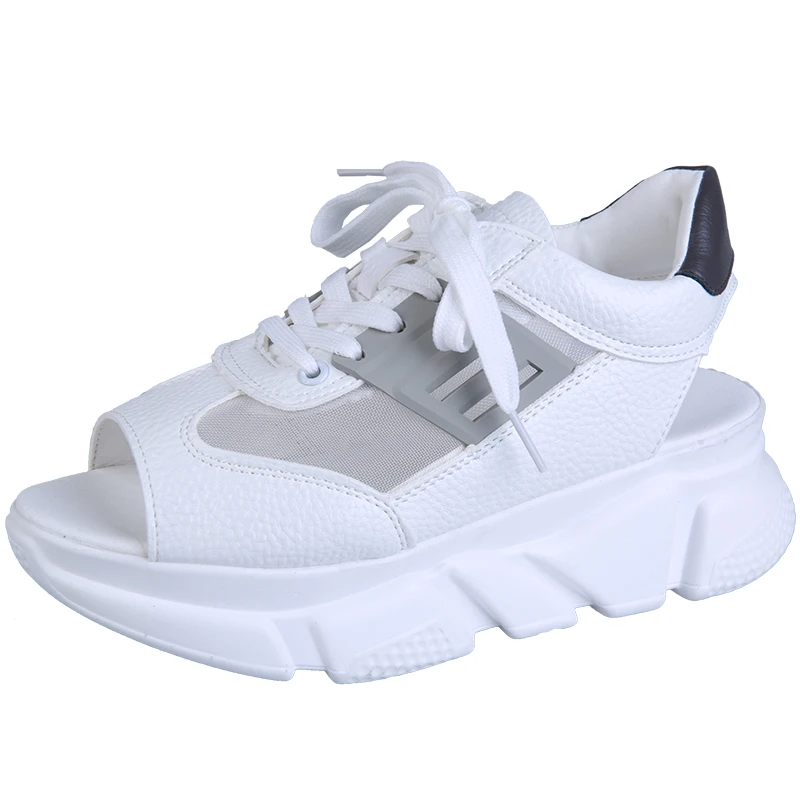 

2019 Fashion Summer Women's Sandals Casual Mesh Breathable Shoes Women Ladies Wedges Sandals Lace Up Platform Rome Sandalias