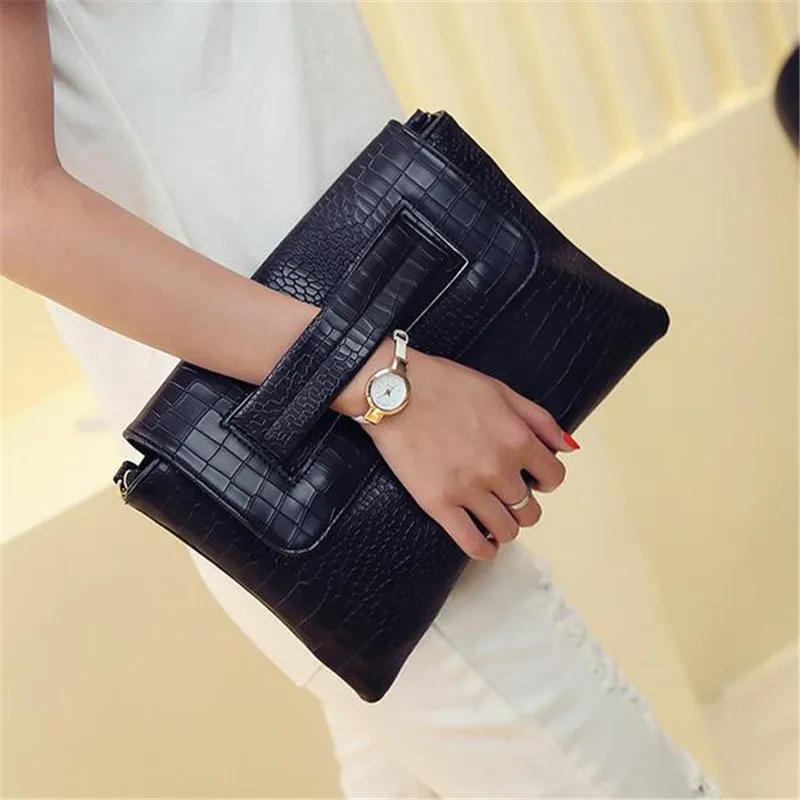 2016 High Quality PU Casual Women Handbags Pocket Solid Evening Bag Tote Envelope Bags Crossbody Clutch
