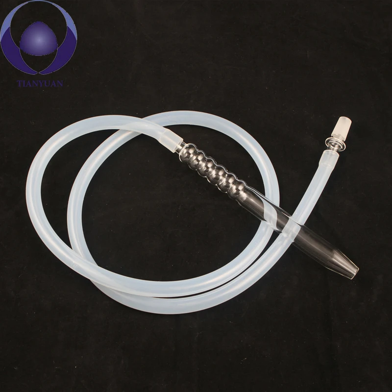 1.5M Silicone Hookah Hose For Glass Shisha With Glass Mouthpiece And