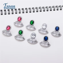 2 шт./компл. эллиптические вееробразные циркониевые серьги со стразами высокие серьги высокого качества для женской свадьбы DIY