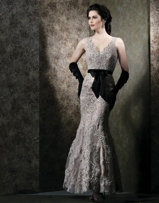 Элегантное Длинное Вечернее Платье С v-образным вырезом и кружевными аппликациями черного цвета 2018 vestido de madrinha платья для матери невесты