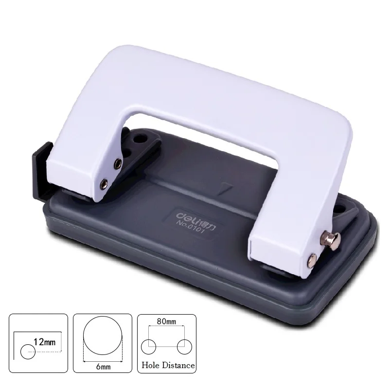 

2-Hole Punch Manually Mini Paper Punch Office Desk Tool Desktop Durable Metal Construction, 10-Sheet Capacity, Random Color