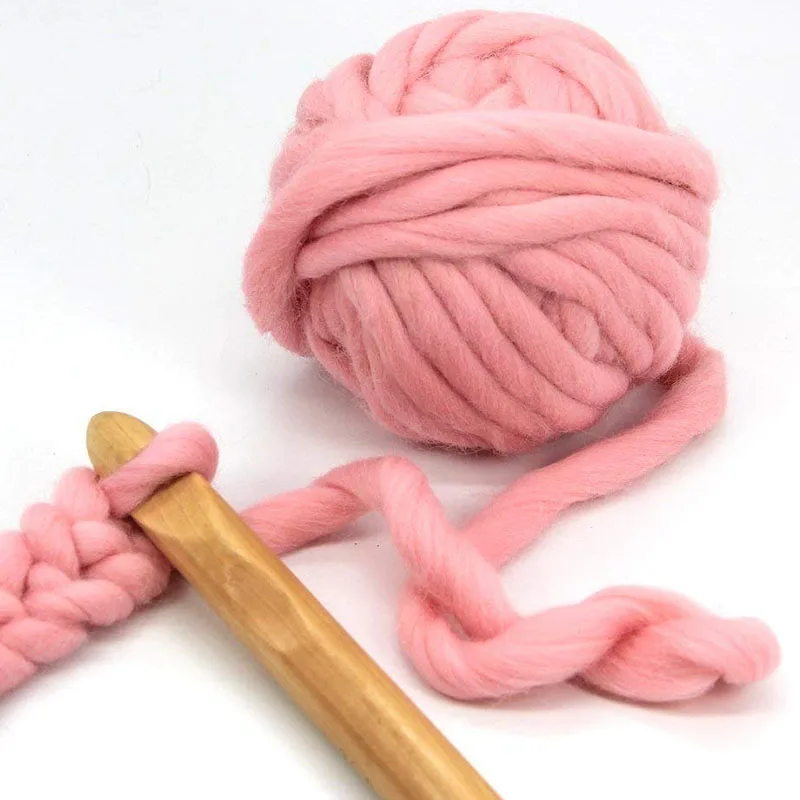 Jeebel 250g/Ball Wool Chunky Yarn Super Thick Natural DIY Bulky Arm Roving Knit Blanket Hand Knitting Spin Yarn DIY Blanket 60M