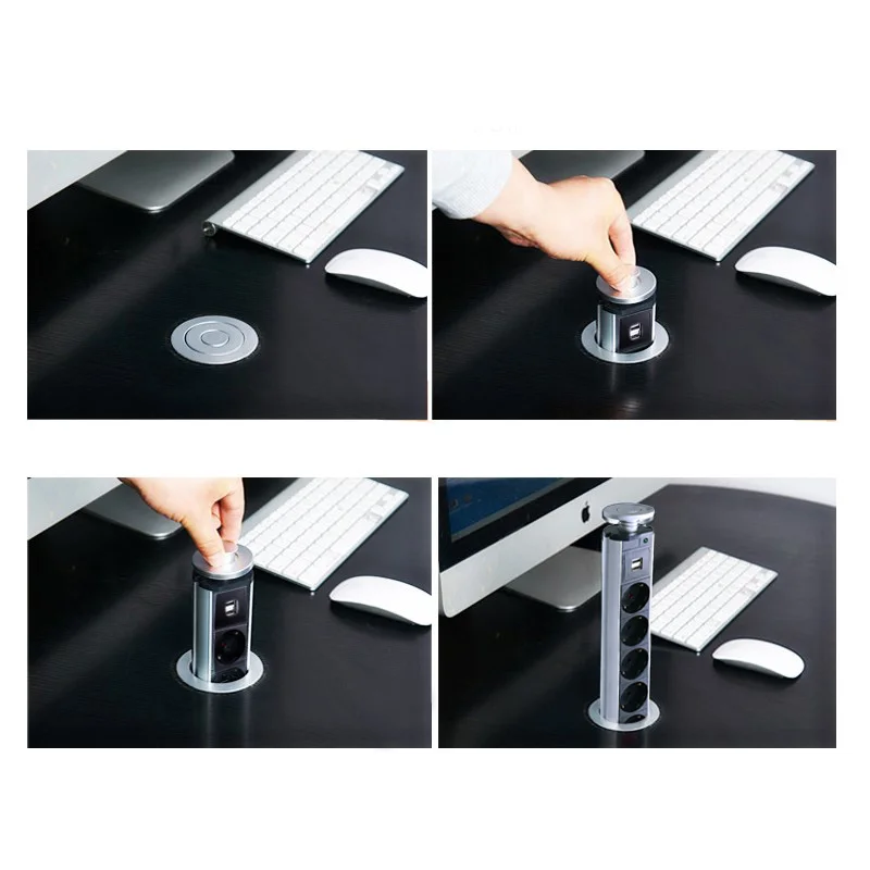 Enchufe Bcsongben con usb 1 Led + 2 cargadores USB 2/3/4/5 enchufe de la UE mesa de cocina enchufe 