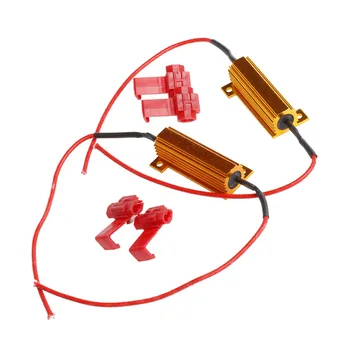 

2x LED DRL Fog Light Canbus 50W 6Ohm Load Resistor Canceller Decoder DC 12V