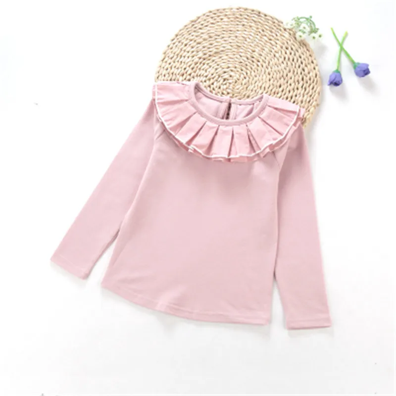 

2018 new fashion kid ruffles blouses Toddler Newborn Baby Girl Kid long sleeve Tops Blouse cute kid girl Clothes Shirt AA2969
