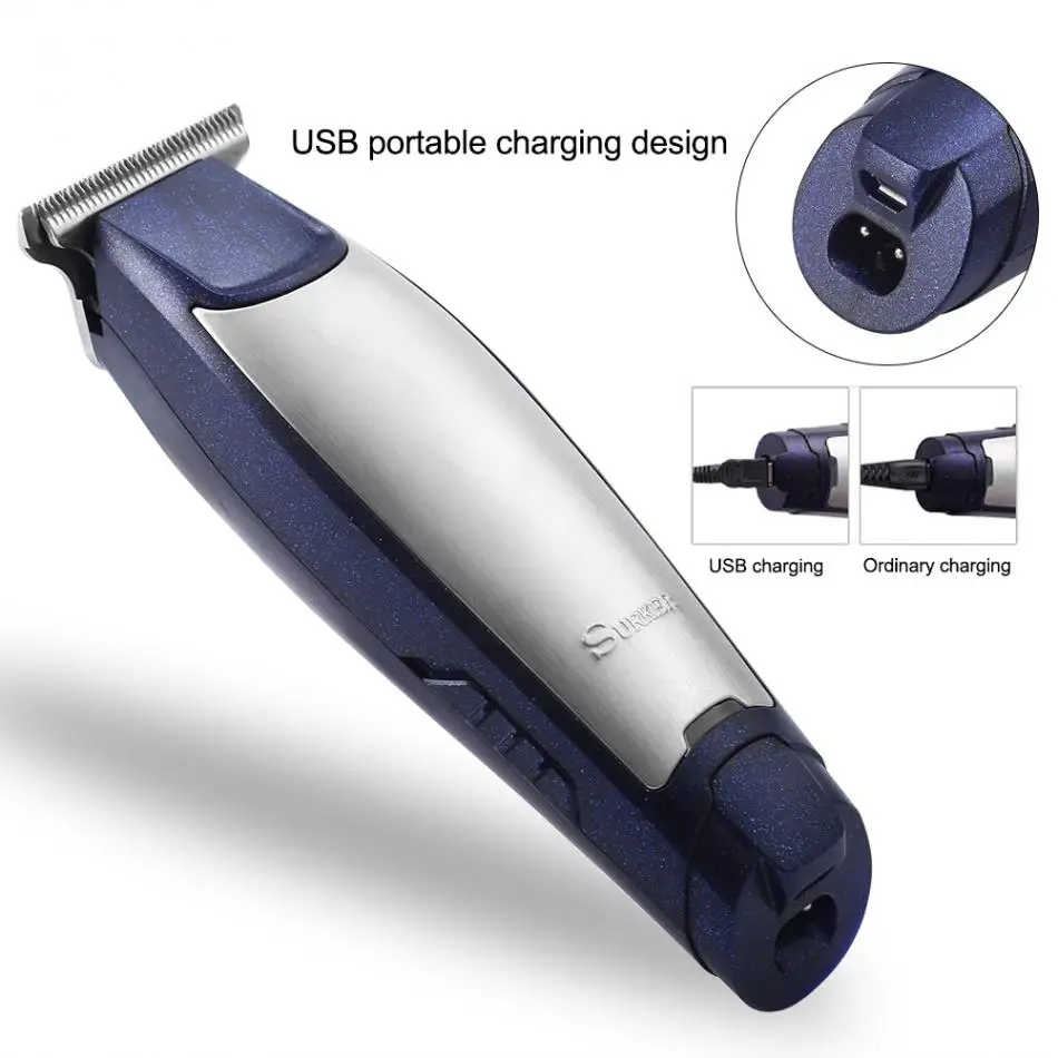 SURKER USB Электрический триммер для мужчин машинка для стрижки волос Бритва Парикмахерская Машинка для стрижки