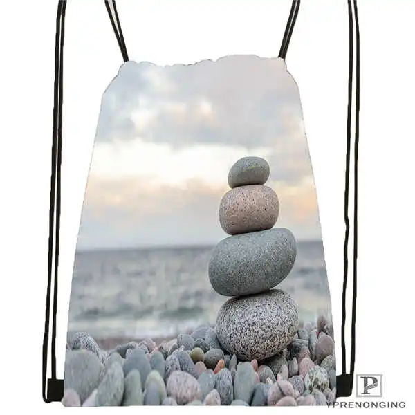Custom Zen Stone Drawstring Backpack Bag Cute Daypack Kids Satchel Black Back 31x40cm 2018611 5