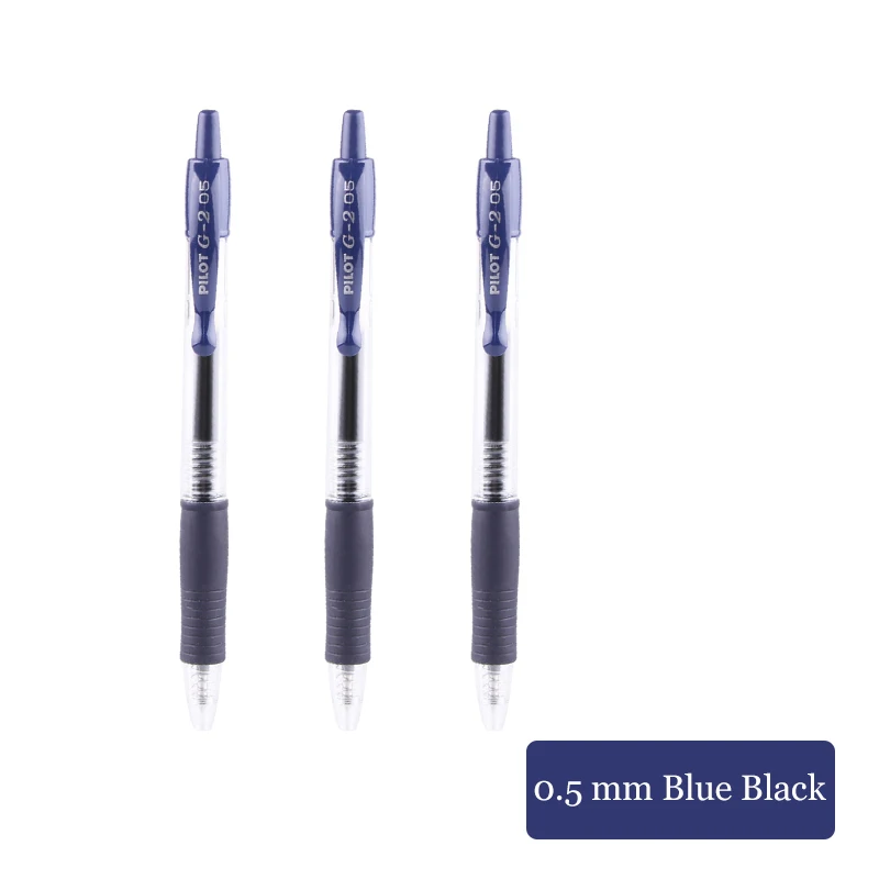 Japan Pilot G2 гелевая ручка, 0,5 мм, водостойкая, грязеотталкивающая, без кислот, для хранения, безопасная BL-G2-5 чернил - Цвет: 3 Blue Black