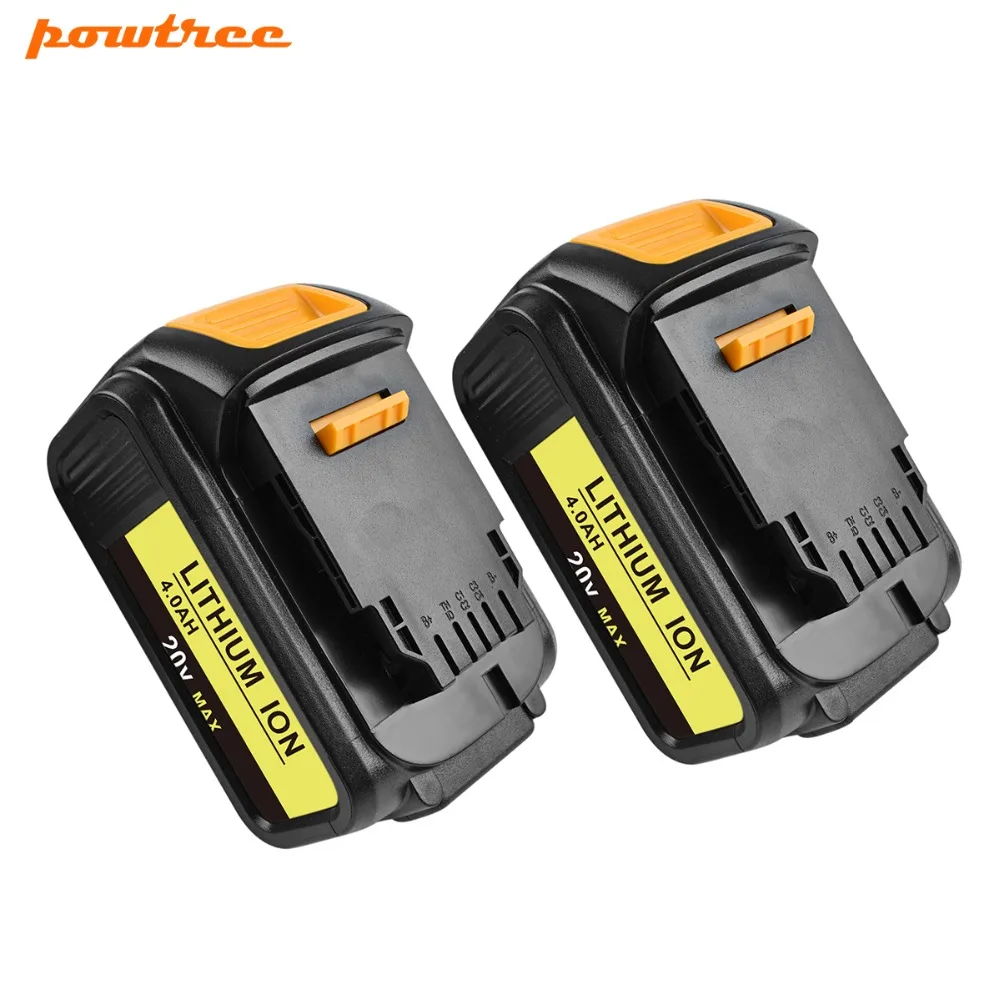 

Powtree 4000mAh DCB200 20V Power Tools Li-ion For DeWalt Battery Replacement DCB181 DCB182 DCB204 DCB101 DCF885 DCD740 DCD740B