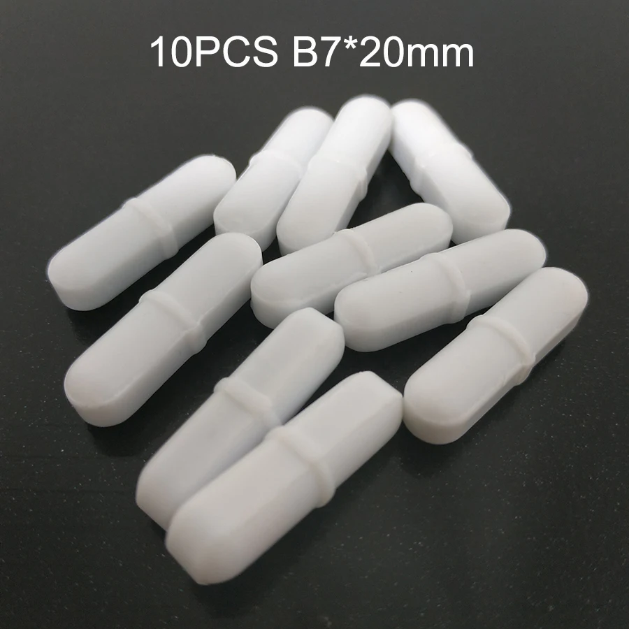 

B7x20 Octagonal PTFE Magnetic Stirrer Mixer Stir Bars Type B Stirring Bars White PTFE Stir Rod Teflon Spin Bars, Pack of 10pcs