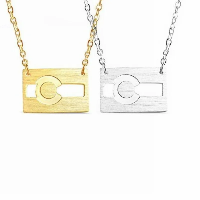 Fashion Jewelry Colorado Flag Necklace Simple Minimalist Mountain State Pendant Necklaces for Women|fashion necklace|necklace fashionnecklaces women