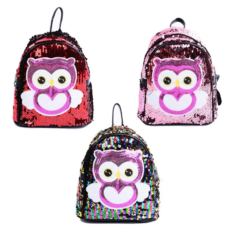 Women Girls bag Sequins Glitter Backpack Rucksack Travel Shoulder School Bag-X5XD