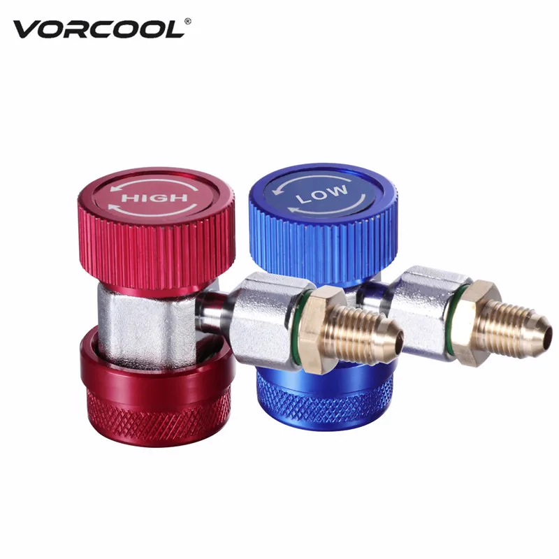 

1Pair Freon AC R134A AC Air Condition Adjustable Quick Coupler Refrigerant High Low Adapter Connector Manifold Gauge Set