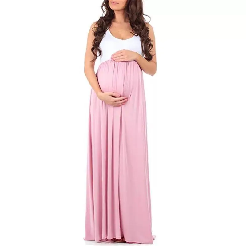 Летние платья для беременных для вечеринок, длинные платья без рукавов для беременных, беременность материнство, одежда
