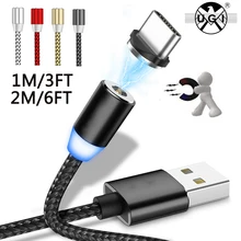 1 м 2 м usb type C Магнитный кабель для samsung Galaxy S9 Note 8 S8 USB кабель type-C Быстрый Магнитный зарядный кабель USB C зарядное устройство