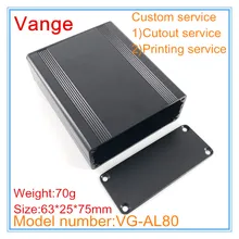 1 шт./лот черный цвет распределительная коробка 63*25*75 мм 6063-T5 алюминиевый корпус Сплит Тип для электрического оборудования