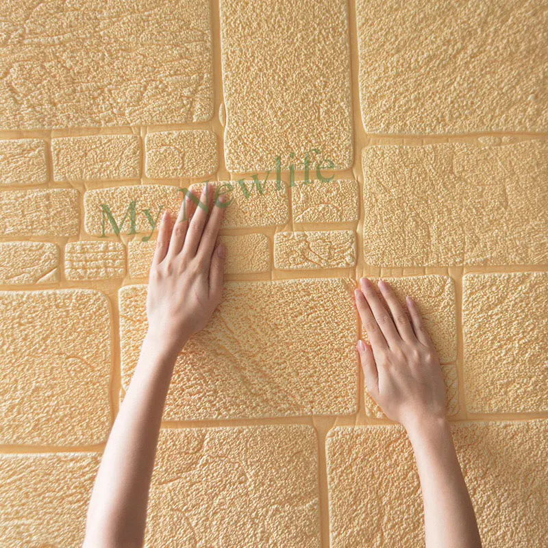 Selfadhensive 3D Brick tile Wall Stickers home Decor Foam Waterproof Wall Covering Wallpaper TV Background Kids Room 70*70cm Selfadhensive 3D Brick tile Wall Stickers home Decor Foam Waterproof Wall Covering Wallpaper TV Background Kids Room 70*70cm