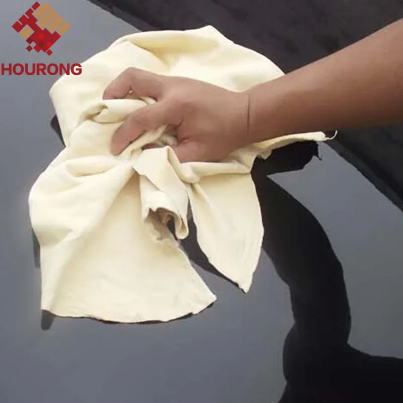 

HOURONG 1Pc Auto Care Extra Large Natural Drying Chamois Deerskin Cleaning Cham Genuine Leather Cloth