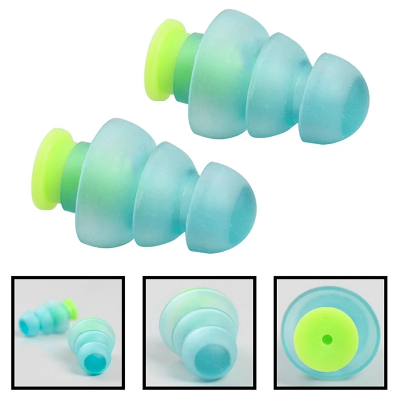 

Safurance 1 Pair Noise Cancelling Hearing Protection Earplugs For Concerts Musician Motorcycles Reusable Silicone Ear plugs