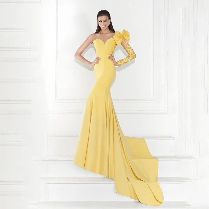 

Tarik Ediz Spring Jewel Sheer Sweetheart Long Sleeve Low Back Mermaid Evening Dresses