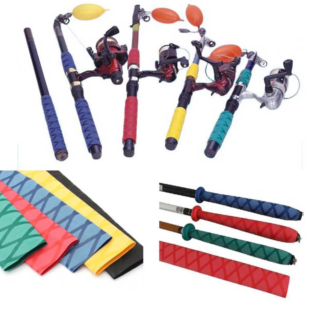 Non Slip X-Tube Heat Shrink Tubing 22mm 28mm 35mm Textured Fishing Rod Tennis Handle Grips Cover Racket Sleeving 