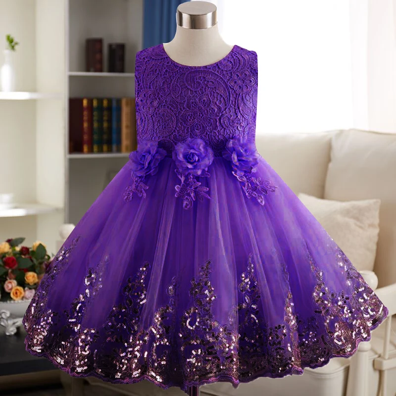 

2-12 year Girl Lace sequins Formal Teenage Girls Party Dresses Baby Girl Clothes Kids Toddler Girl Christmas Outfit Costume