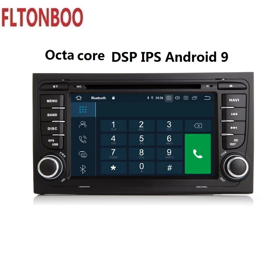 Top 7" Android 9 for AUDI A4 S4 2002-2008 car DVD gps navigationi,3g,RAM4G ROM 64GB,DSP,octa core,touch screen,steering wheel,canbus 5