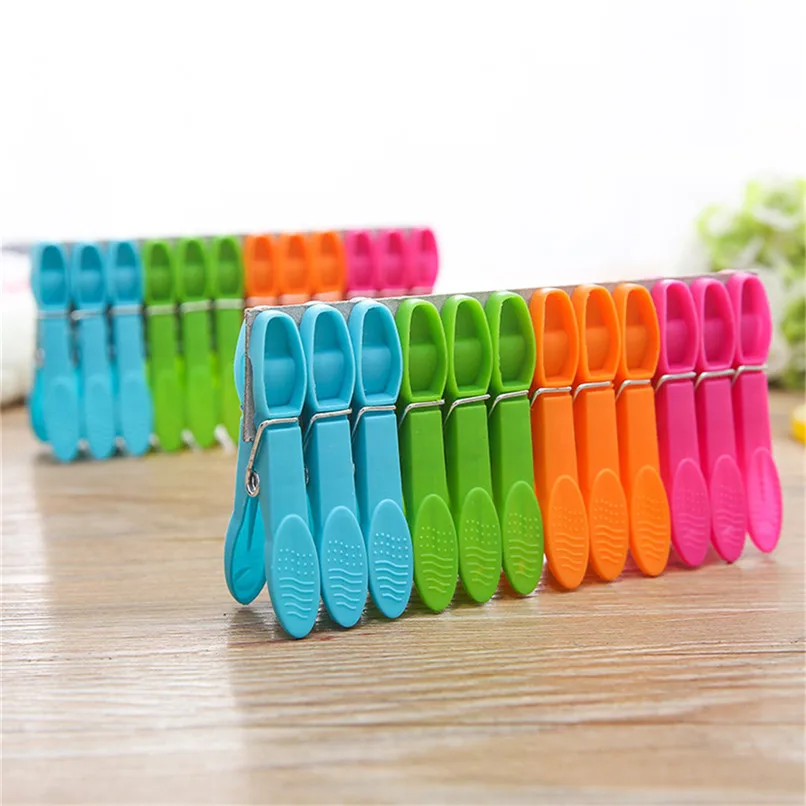 24PC Large Clothes Pegs Plastic Clips For Beach Towels Hanging Clothespins Prevents Towels Blowing Underwear Sock Clips #3J11 (2)