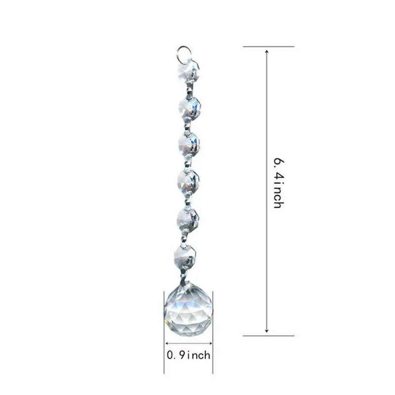 5pcs/set Fashion Clear Crystal Ball Pendants Mayitr Charms Long Drops Dangle Beads For Party DIY Decorations 20mm