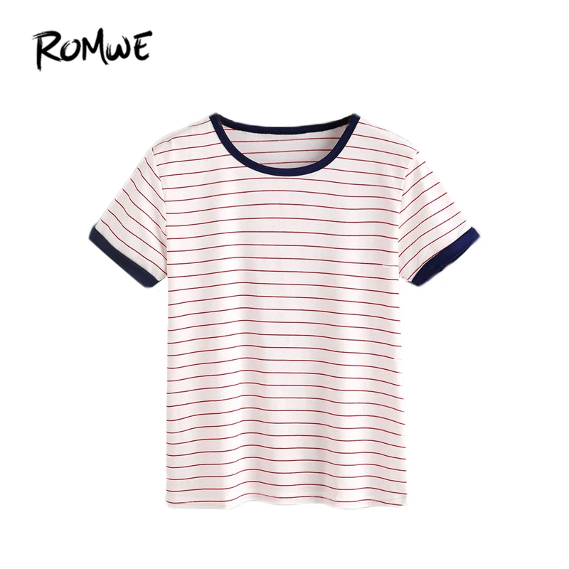 ROMWE T shirts Women 2018 Summer Casual Women T shirt...