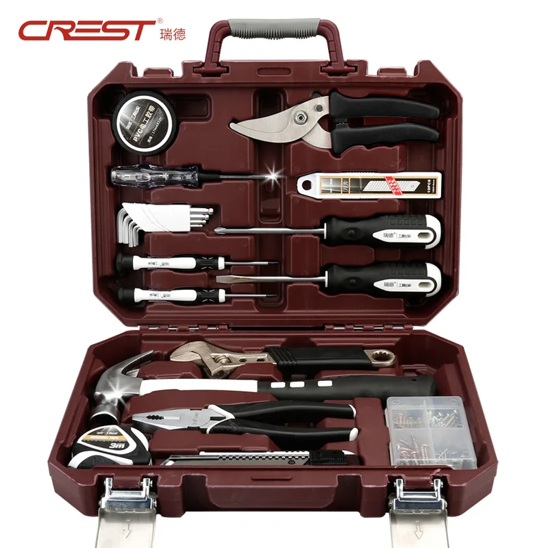 

CREST 105088 Hardware Tool Set Household Manual Combination Tool Set Maintenance Gift Toolbox