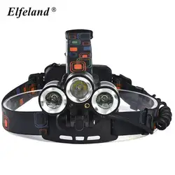 Elfeland Водонепроницаемый 800 люмен 4 режима T6 + красный светодиодный + Красная Лазерная велосипед фар фонарик для кемпинга по 18650 Батарея