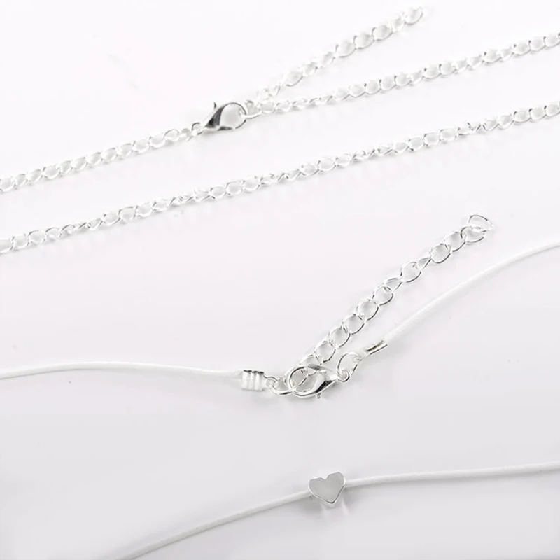 Qevila Simple sexy Heart Ankle Bracelets Invisible Fish Line S925 Color Anklet bracelet for Women Barefoot Sandals Anklet Chains (2)