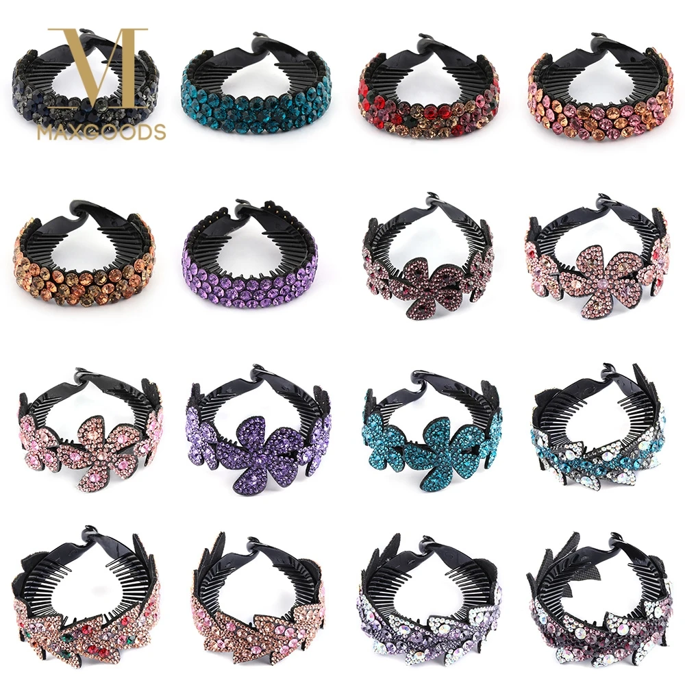 

Fashion Rhinestone Flower Hair Claws Women Hair Accessories Girls Hairpin Headwear Bird Nest Floral Twist Clip Jewelry