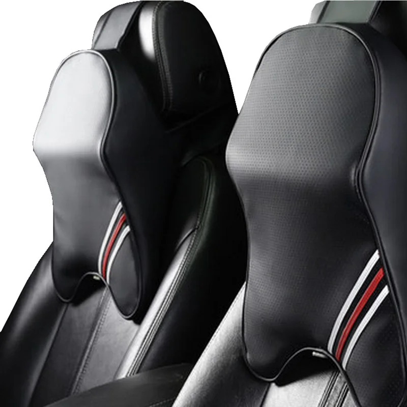 

1 piece Leather neck pillow Cushions in the car Pillow for the neck Headrest neck support Memory Foam Car lumbar support
