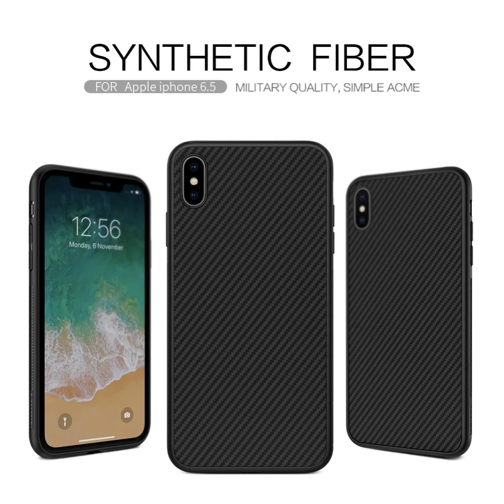 Для iPhone XS Max чехол Nillkin Synthtic Fiber задняя крышка чехол для iPhone XS Max чехол для телефона для iPhone X XS Max Nilkin жесткий чехол