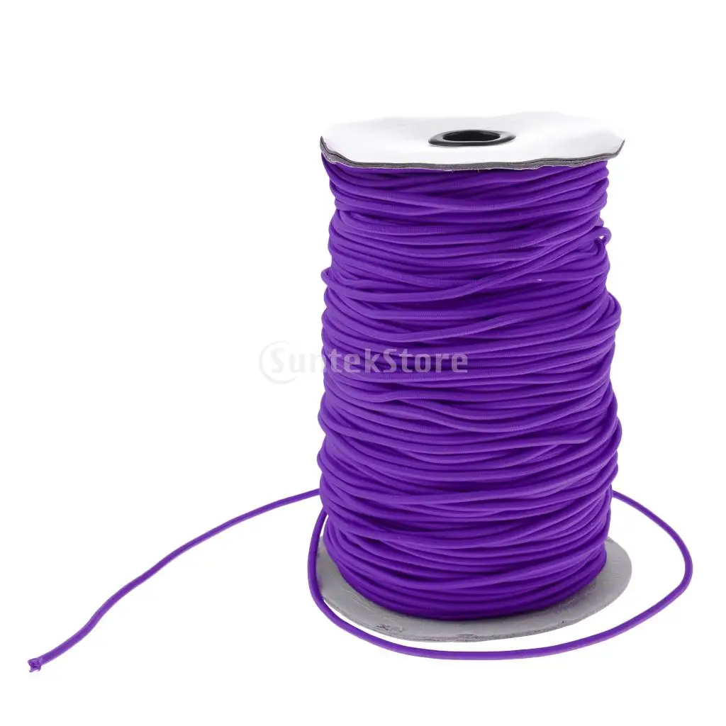 3mm x 0.5/1/2/5/10/20/30/50/100m Elastic Bungee Rope Shock Cord Tie Down Kayak Canoe Boat Trailer Purple/Rose