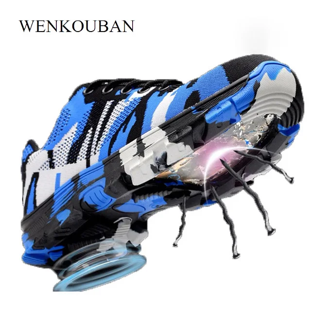 Zapatos de punta de acero de camuflaje, botas de trabajo para hombres, zapatos de seguridad de trabajo transpirables para hombre, botas de seguridad de construcción a prueba de pinchazos de acero|Botas de seguridad y de trabajo| - AliExpress