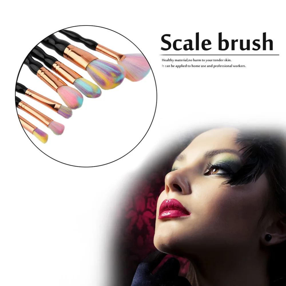 

7PCS Colored Make Up Brushes Handle Makeup Brushes Set Powder Foundation Eye Shadow Eyeliner Powder Blush Tools Cosmetic Brushes
