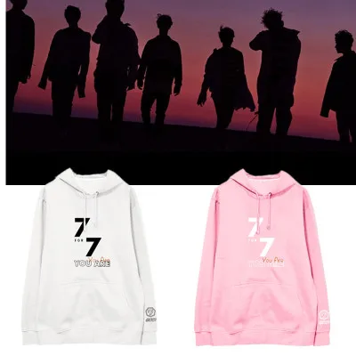 Новый Kpop GOT7 группы 7FOR7 вы же Стиль зима Для женщин с капюшоном длинным рукавом