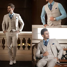 2016 Custom Made High Quality 4 Pieces Men’s Suits Western Wedding Tuxedos Cheap(Jacket+Pants+Vest+Tie)Free Shipping