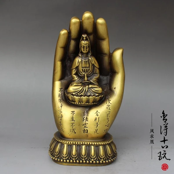 

Antique bronze medallion copper Bergamot Guanyin ornaments Avalokiteshvara statue copper crafts collection