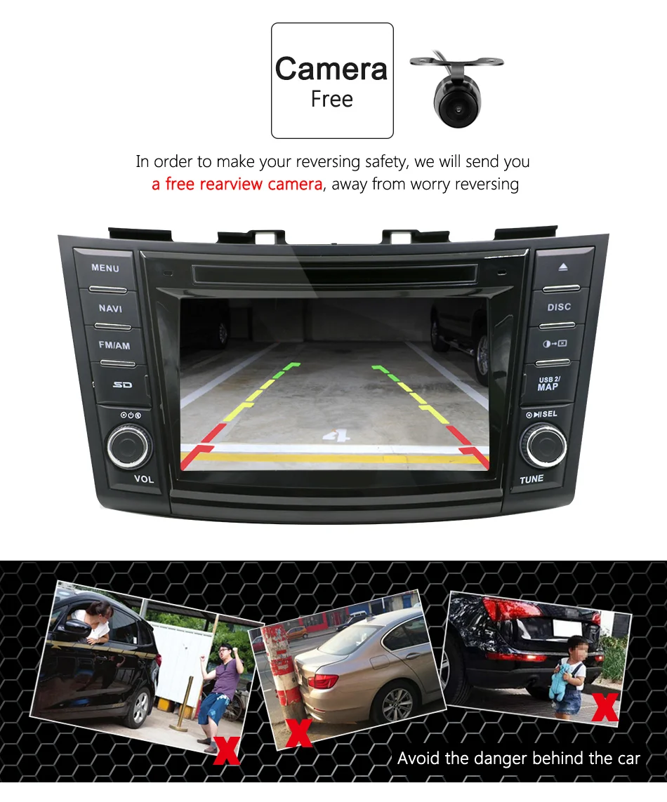 Perfect Eunavi 2 Din Android 8.1 Car Dvd Player For Suzuki Swift 2011 2012 Radio Stereo GPS With Steering Wheel Control Free Camera Map 14