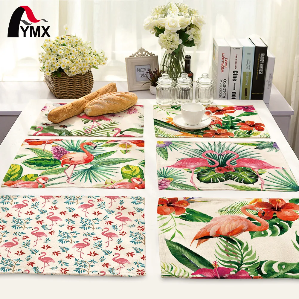 42X32CM Table Napkins Flamingo Printing Dinner Table Napkins Tea Coffee Towel Restaurant Plates