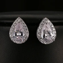 Emmaya Hot Water Drop Design Pear Cut Top Quality Cubic Zircon Stud Earring Luxury Gift for Women Jewelry