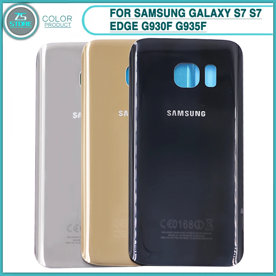 

50PCS New S7 Rear Housing Case For Samsung Galaxy S7 S7 Edge G930F G935F battery back cover Door Glass With Sticker