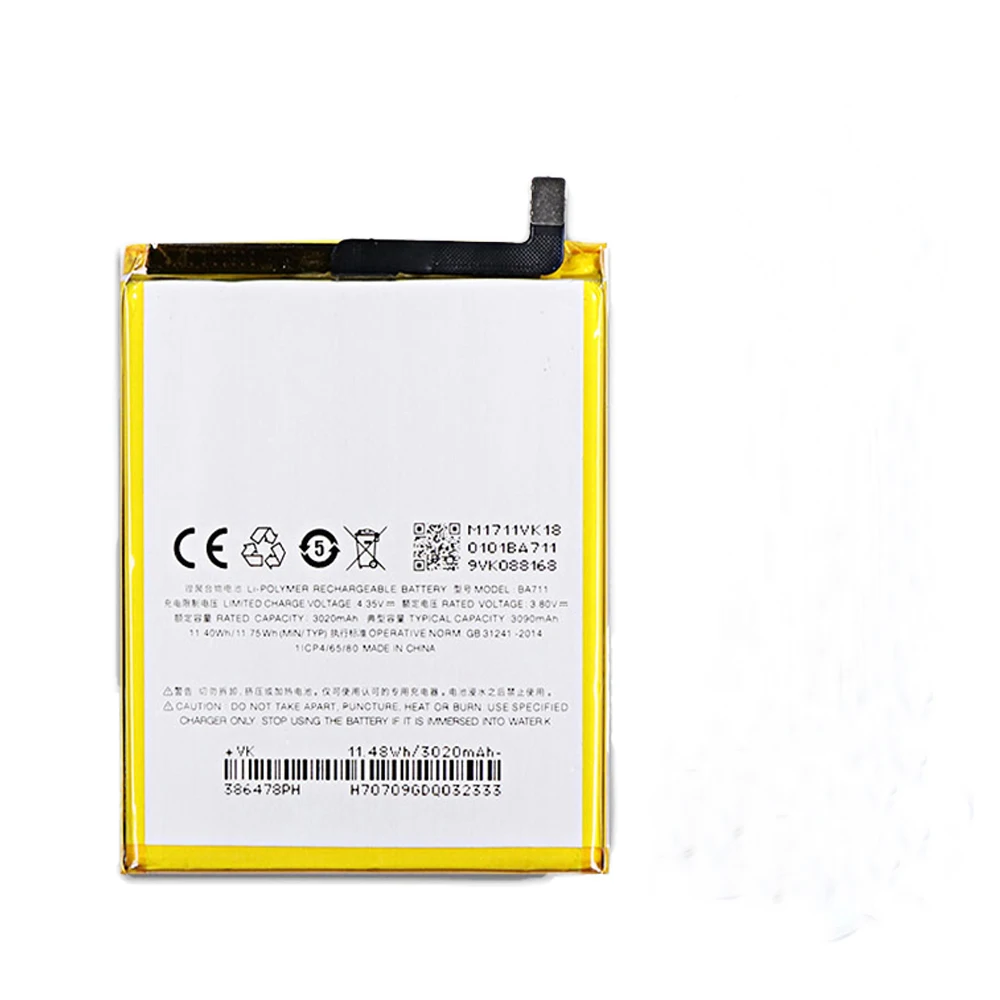 

5pcs/lot 3020mAh BA711 battery ForMeizu meilan M711Q/C/M Replacement mobile phone Battery