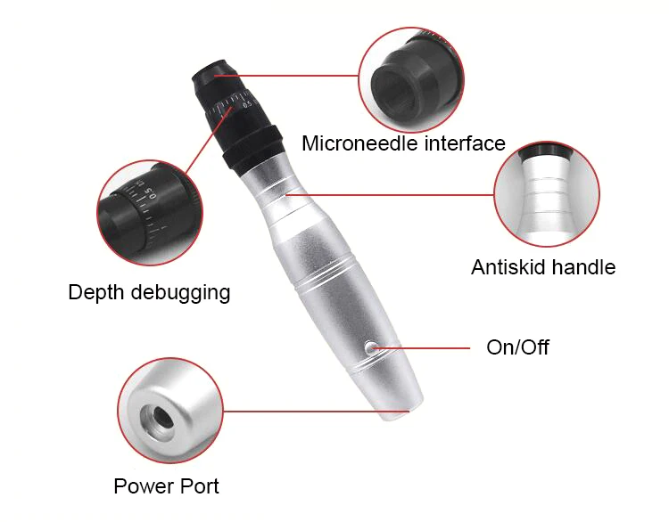 81 pin микроиглы электрическая Дерма ручка, 100-240V Авто-ручка для нанесения татуировок NANO морщин/удаления прыщей уход за кожей/подмолаживания кожи/уменьшение постугревых рубцов уход за кожей